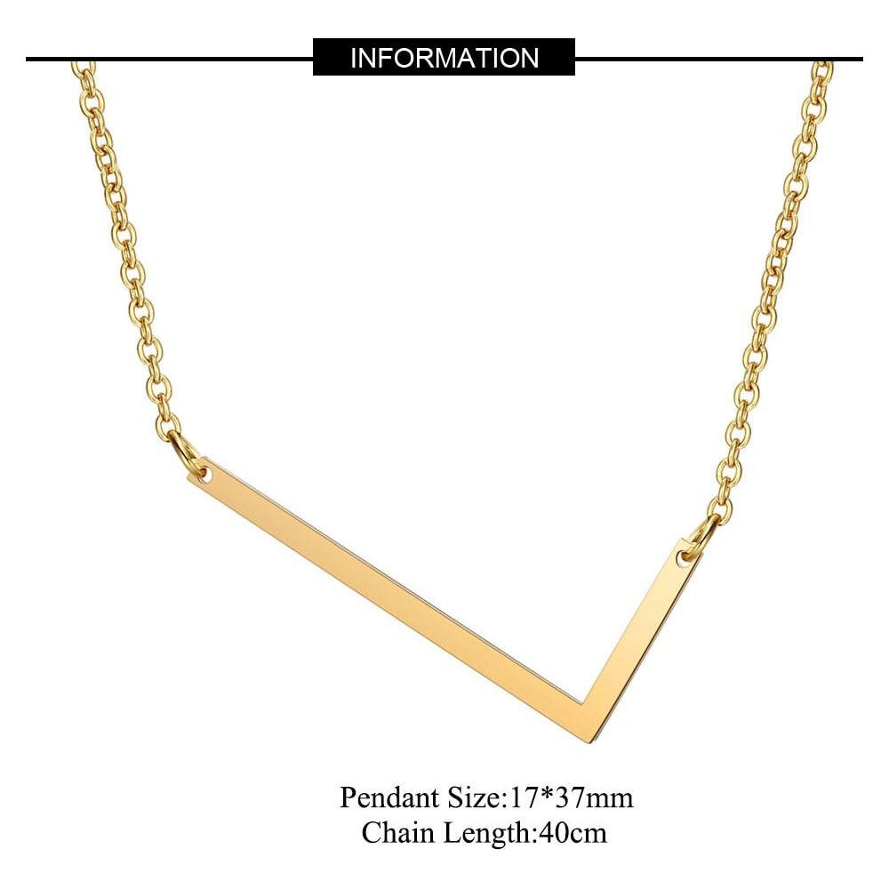 Large Initial Necklace 100% Stainless Steel Jewelry Big Letter A-Z Gold - Frimunt Clothing Co.