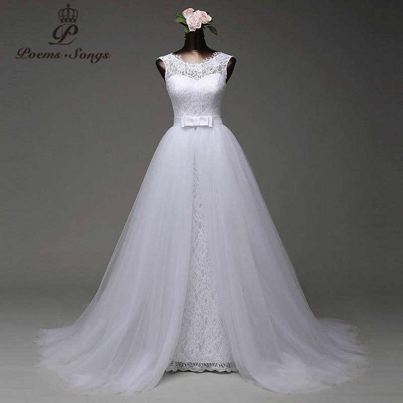 Lorraine Mermaid Wedding Dress With Detachable Train - Frimunt Clothing Co.