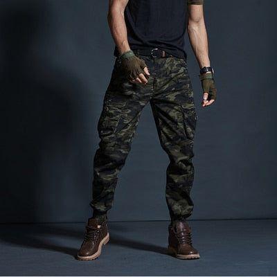 High Quality Khaki Casual Pants Men Military Tactical Joggers Camouflage Cargo Pants Multi-Pocket Army Trousers - Frimunt Clothing Co.
