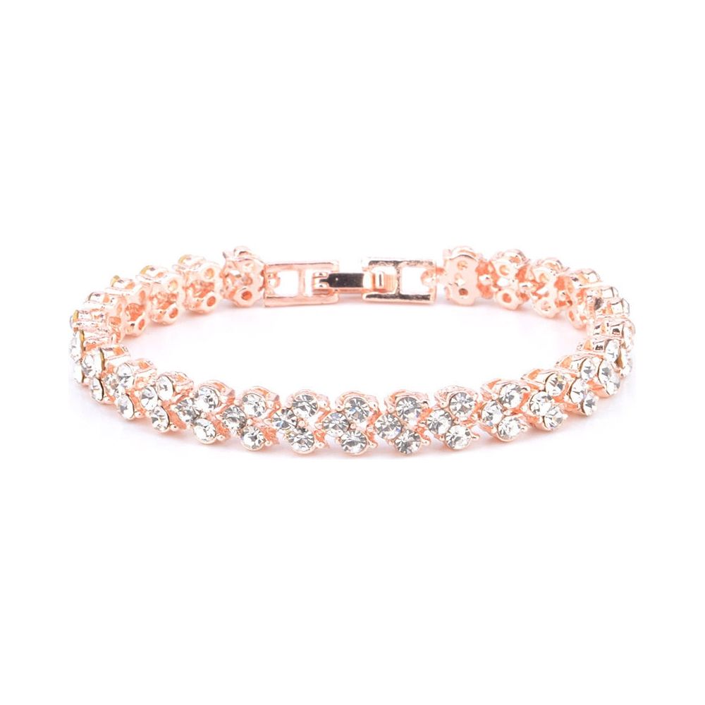 Exquisite Luxury Roman Crystal Bracelet For Women Wedding Rose Gold Silver Color Jewelry