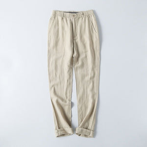 Plus Size M-5XL Summer Linen Casual Elastic Waist Men's Pants Breathable Thin - Frimunt Clothing Co.