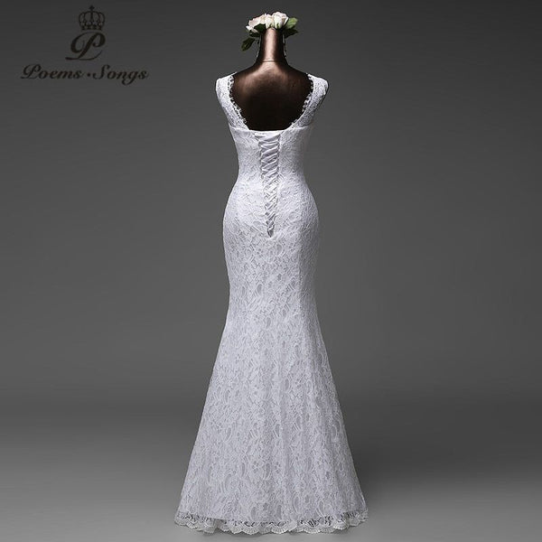 Lorraine Mermaid Wedding Dress With Detachable Train - Frimunt Clothing Co.