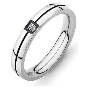 Mosaic Cubic Zirconia Ring Stainless Steel Shining Crystal Couple Rings Forever Love For Romantic Gift R19102