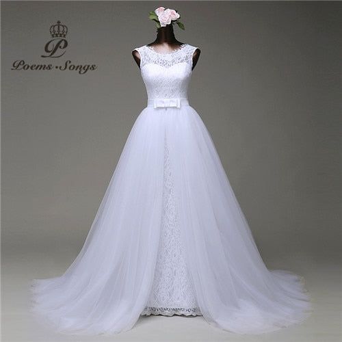 Lorraine Mermaid Wedding Dress With Detachable Train - Frimunt Clothing Co.