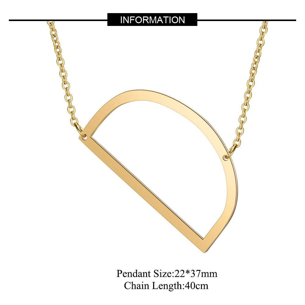 Large Initial Necklace 100% Stainless Steel Jewelry Big Letter A-Z Gold - Frimunt Clothing Co.