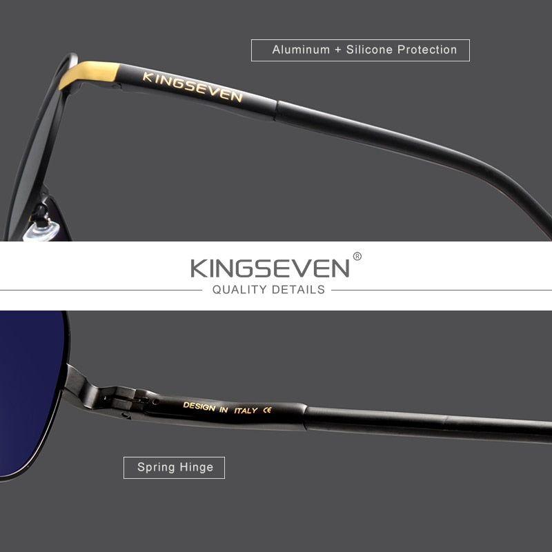 KINGSEVEN Brand Men's Driving Polarized Sunglasses Aluminum Frame With Accessories - Frimunt Clothing Co.