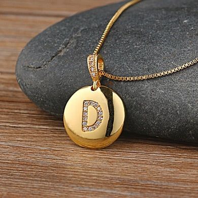 Hot Sale Top Quality Women's Initial Letter Necklace Gold Color 26 Letters Charm Pendants