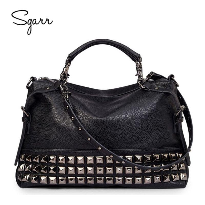 SGARR LUXURY Eco Leather Women Handbags Metal Rivets - Frimunt Clothing Co.