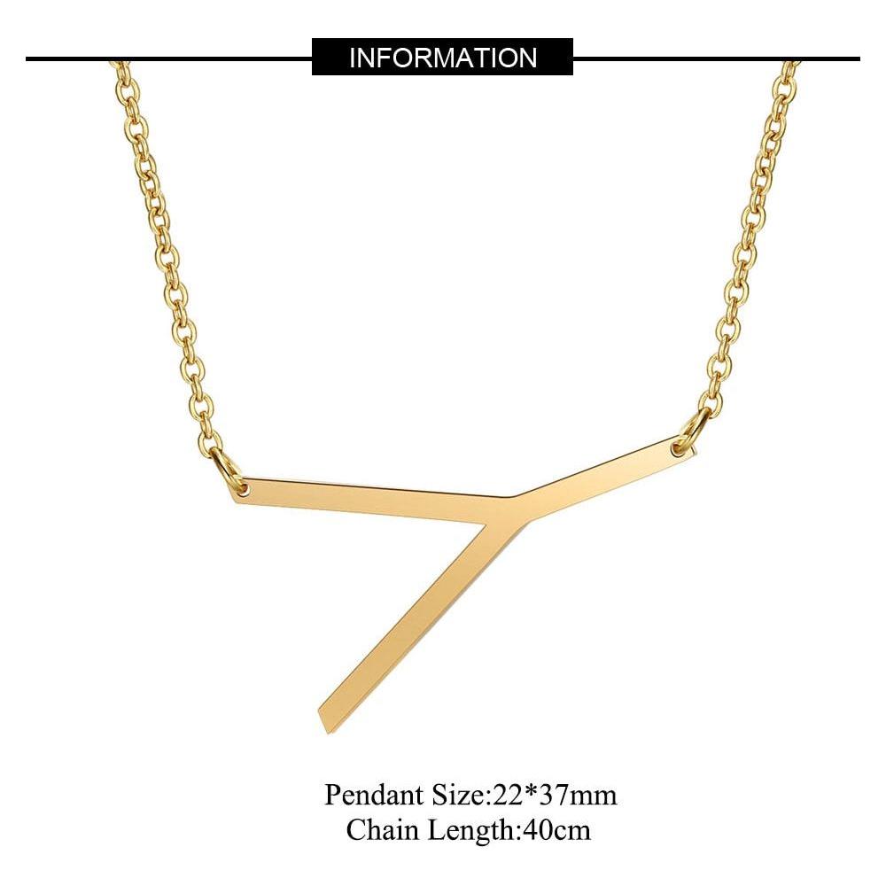 Large Initial Necklace 100% Stainless Steel Jewelry Big Letter A-Z Gold - Frimunt Clothing Co.