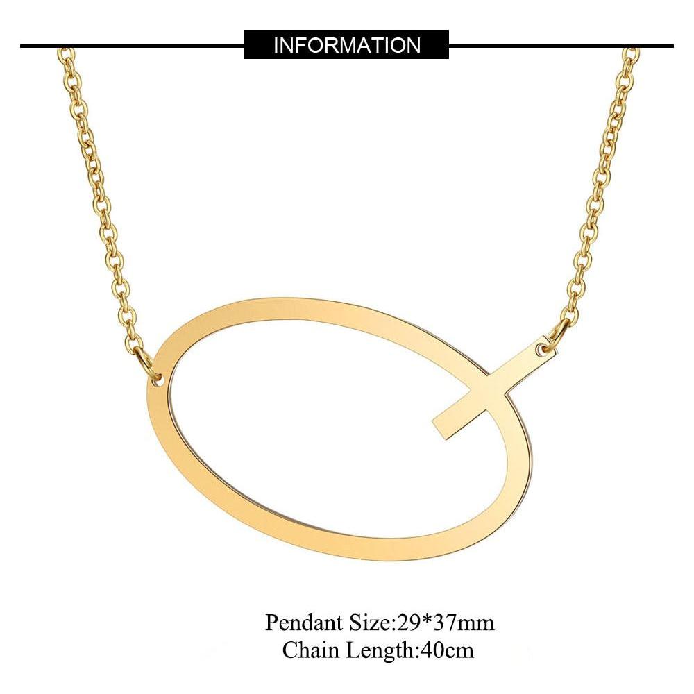 Large Initial Necklace 100% Stainless Steel Jewelry Big Letter A-Z Gold - Frimunt Clothing Co.