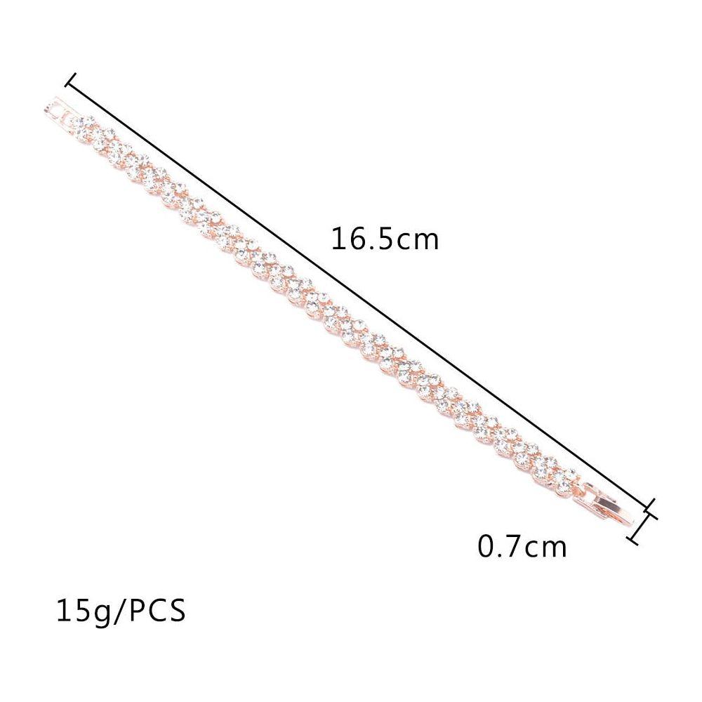 Exquisite Luxury Roman Crystal Bracelet For Women Wedding Rose Gold Silver Color Jewelry - Frimunt Clothing Co.