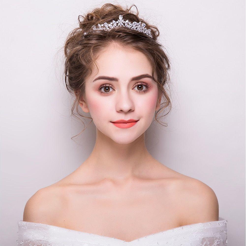 Gorgeous Cubic Zircon Wedding Tiara Headband Queen Princess Pageant Crown Bridal Jewelry - Frimunt Clothing Co.