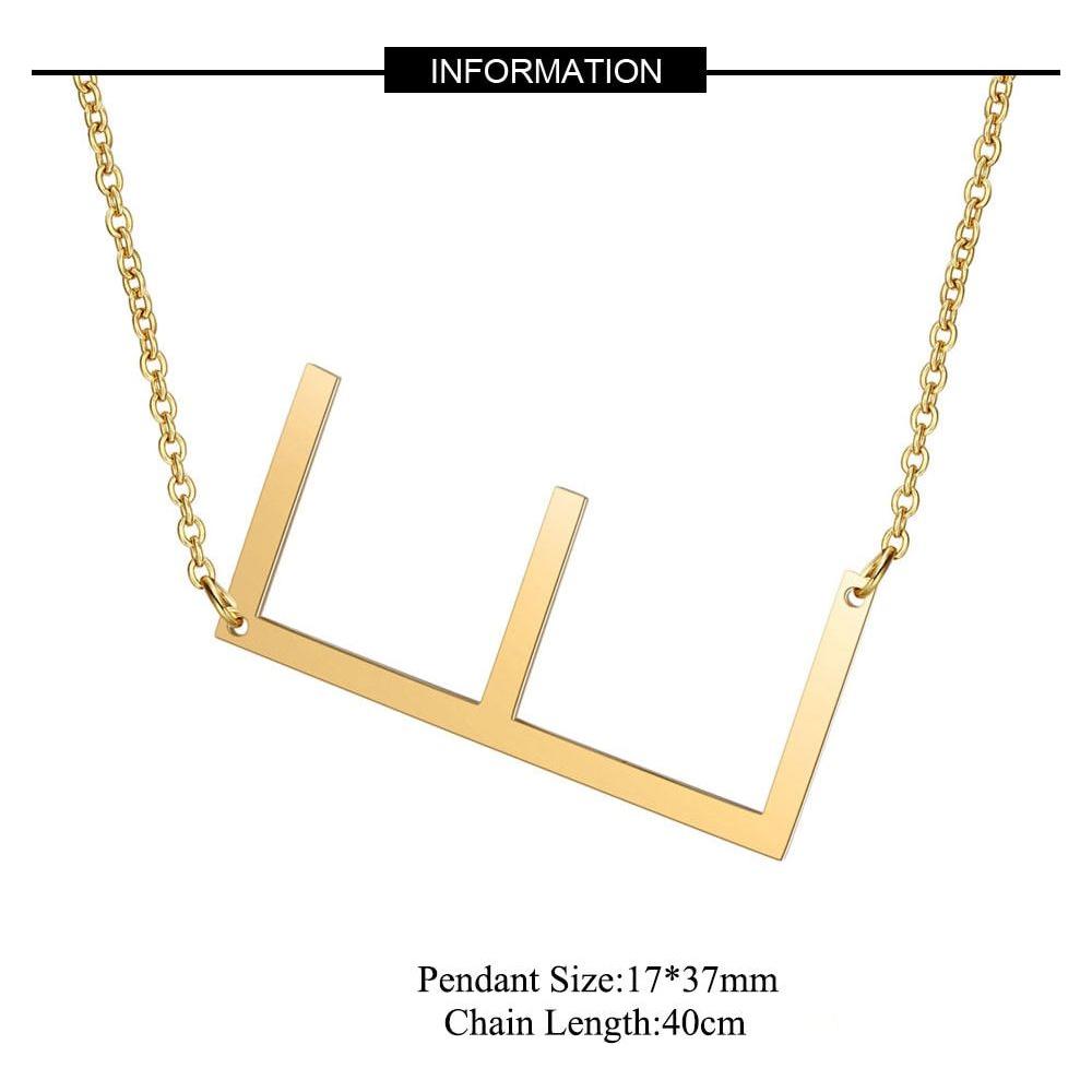 Large Initial Necklace 100% Stainless Steel Jewelry Big Letter A-Z Gold - Frimunt Clothing Co.