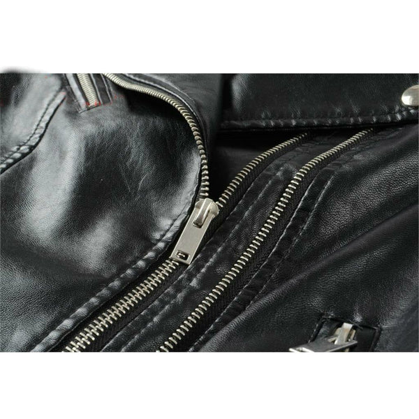 New Fashion Women Motorcycle Faux Leather Jackets Long Sleeve Autumn Winter Biker Zippers Streetwear Black - Frimunt Clothing Co.