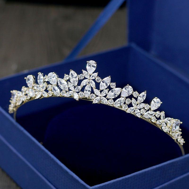Gorgeous Cubic Zircon Wedding Tiara Headband Queen Princess Pageant Crown Bridal Jewelry - Frimunt Clothing Co.