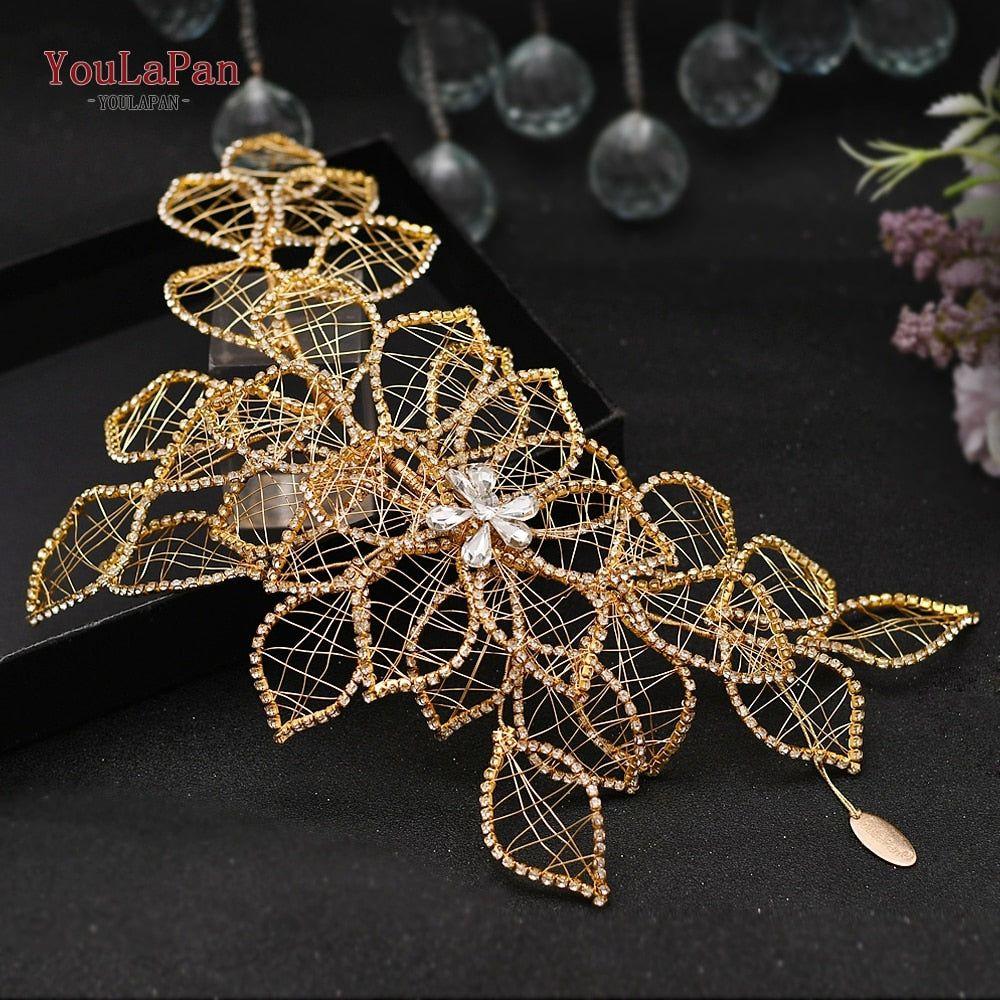 YouLaPan HP377 Ladies Wedding Crown Bridal Crowns for Brides Hair Accessories Metal Crystal Bridal Hair Band Wedding Tiara - Frimunt Clothing Co.