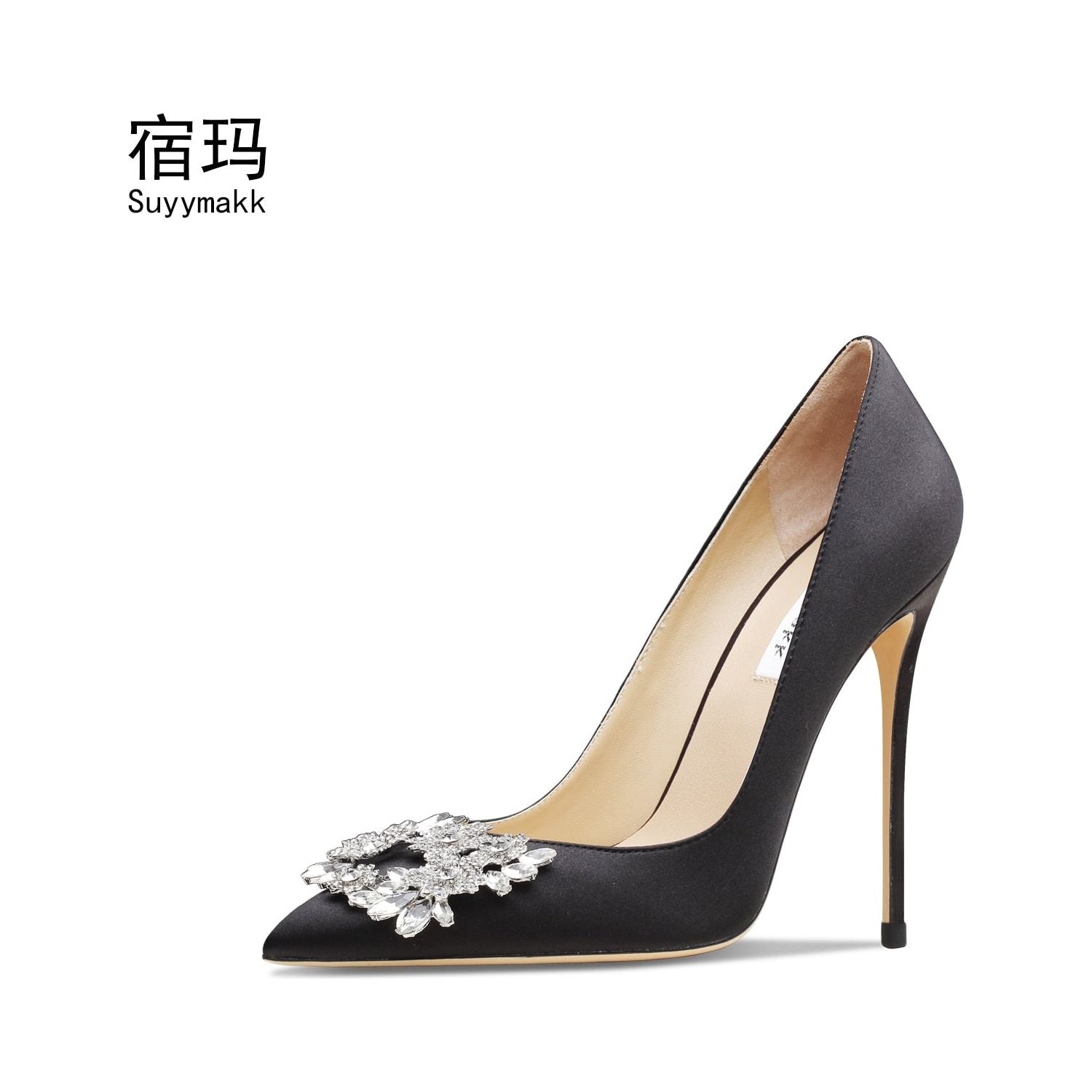 Luxury Pointed Toe Pumps High Heels Bridal Shoes With Rhinestones - Frimunt Clothing Co.