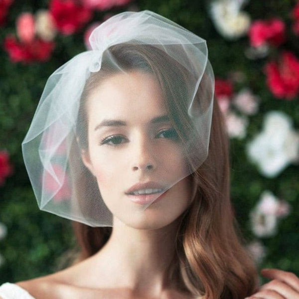 Bridal Simple Tulle Blusher Face Birdcage Veil - Frimunt Clothing Co.