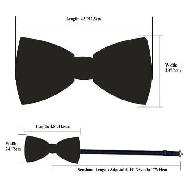 Hi-Tie Classic Black Bow Ties for Men 100% Silk Butterfly Pre-Tied Bow Tie Pocket Square Handkerchief - Frimunt Clothing Co.