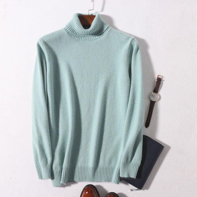 Super Warm 100% Cashmere Turtleneck Sweater Men Clothes 2022 Autumn Winter Knitted Pullover - Frimunt Clothing Co.