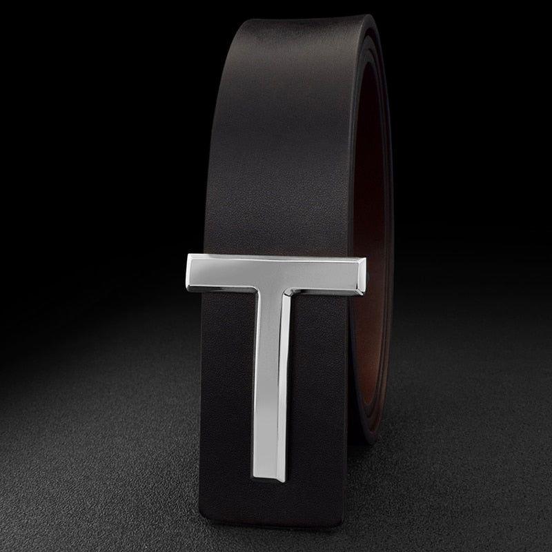 New Men's Belt High Quality Fashion Designer Belts Letter Buckle Genuine Leather - Frimunt Clothing Co.