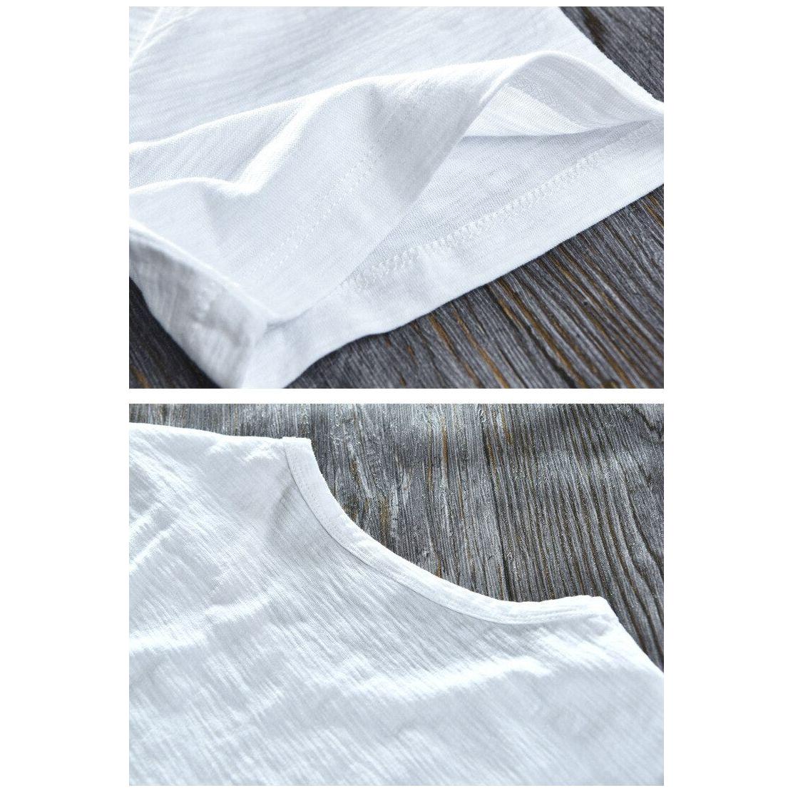 New Men's Short Sleeve O-NECK Breathable 100% Raw Cotton Linen Soft High Quality T-Shirt- 213 - Frimunt Clothing Co.