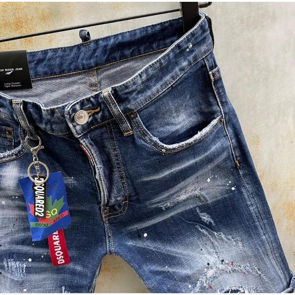 Top Clothing Dsquared2 Summer Men Jeans Slim Fit Shorts High Quality Denim Ripped