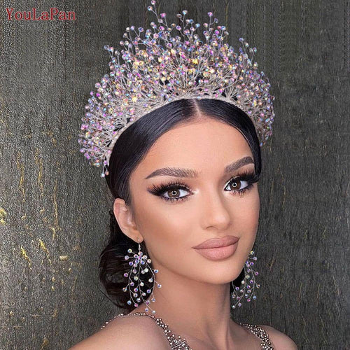 Colorful Rhinestone Bridal Jewelry Luxury Crystal Bridal Crown Tiaras - Frimunt Clothing Co.