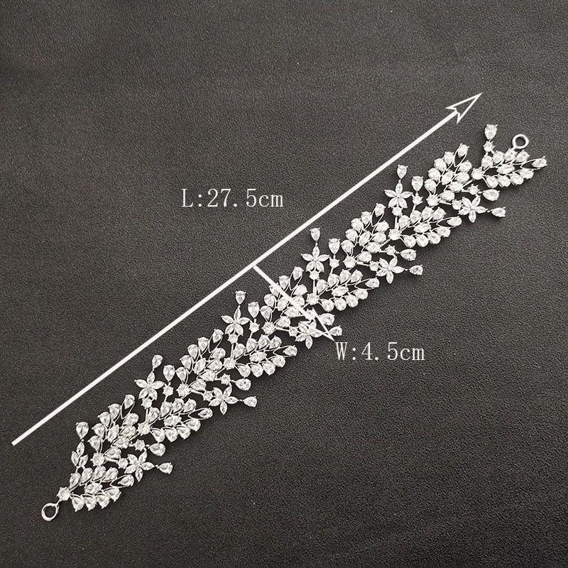 Luxury Flexible Full Cubic Zircon Bridal Tiara Headband Bride Bridesmaids Crown - Frimunt Clothing Co.