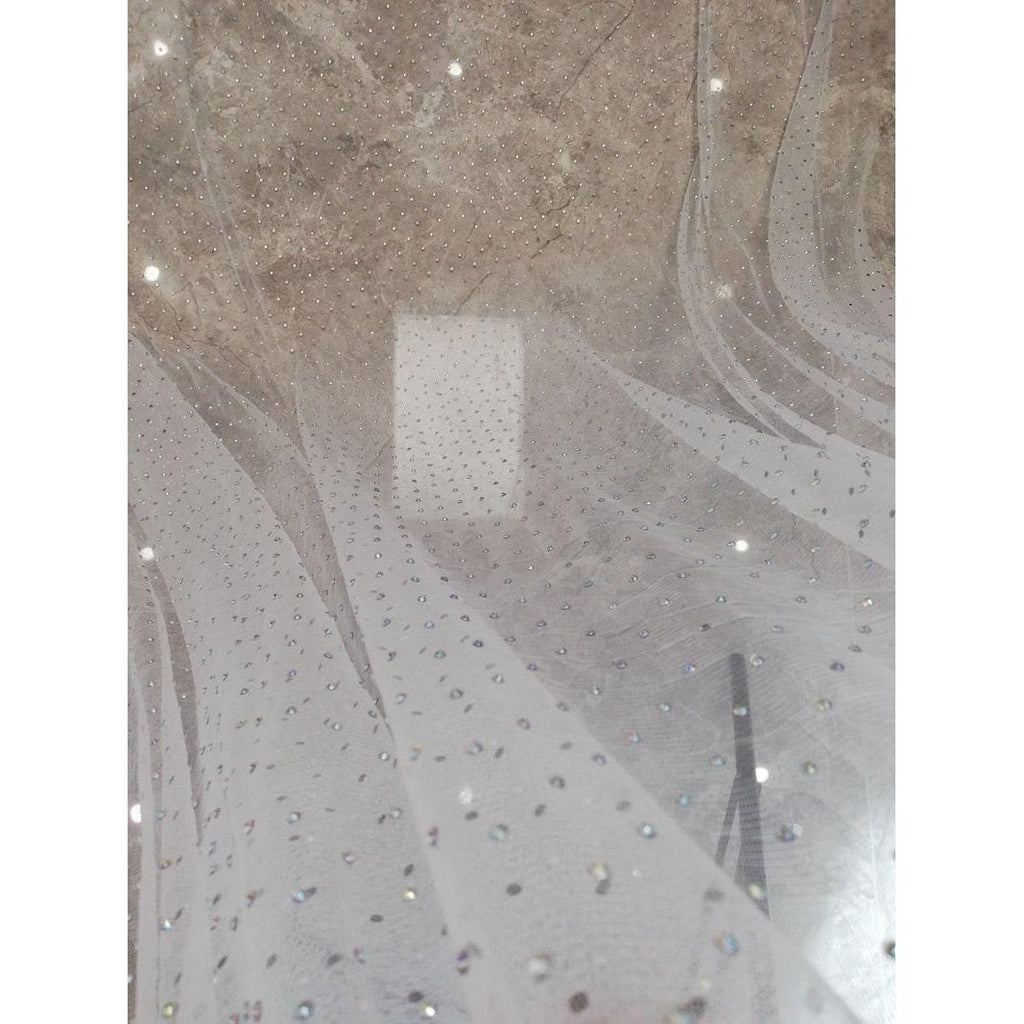 Whitney Wedding Collection White Ivory Rhinestones Shiny Crystals Luxury Wedding Veils - Frimunt Clothing Co.