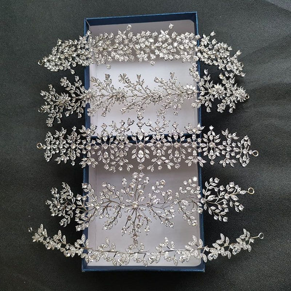 Luxury Flexible Full Cubic Zircon Bridal Tiara Headband Bride Bridesmaids Crown - Frimunt Clothing Co.