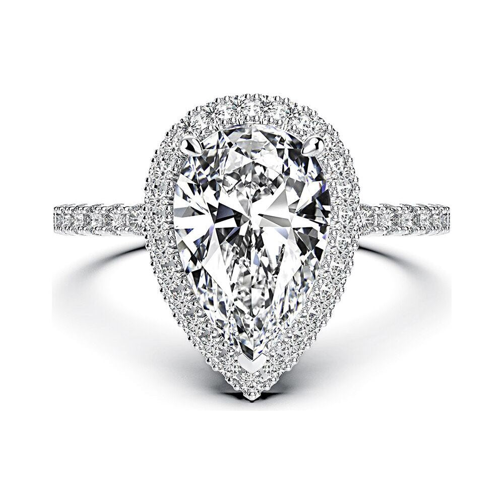 Luxury 100% 925 Sterling Silver Created Moissanite Gemstone Engagement Ring Wedding Band Sets Fine Jewelry - Frimunt Clothing Co.