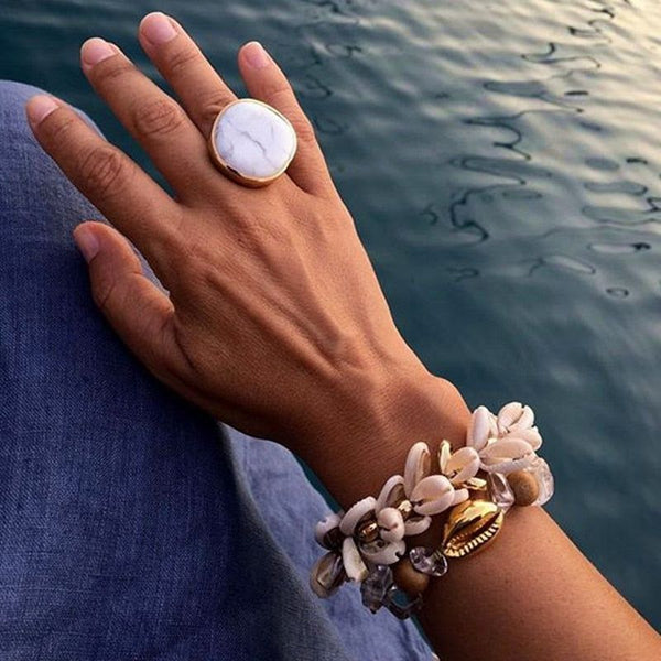 TAUAM Boho Puka Sea Shell Bracelet Wax Rope Adjustable Summer Natural Jewelry - Frimunt Clothing Co.
