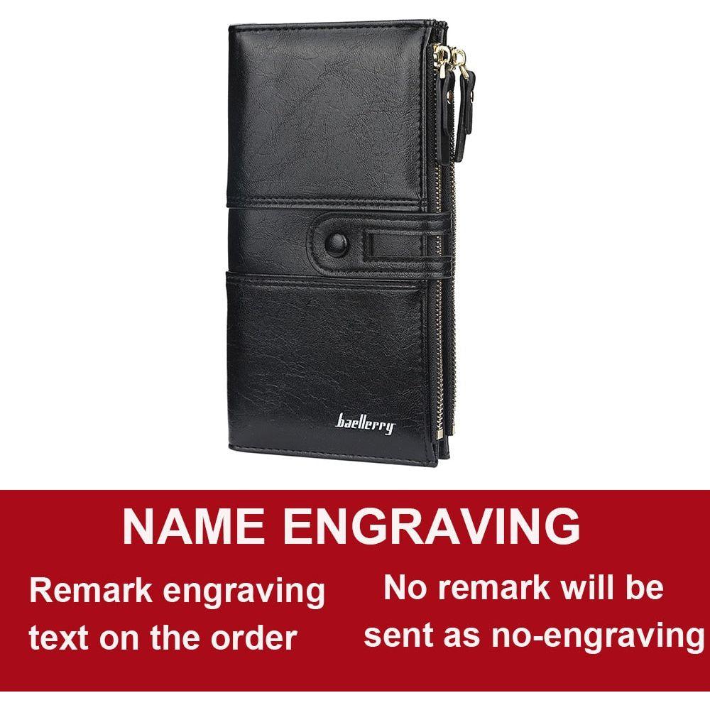 New Hot Women's Long Wallet Top Quality Leather Double Zipper With or Without Name Engraving - Frimunt Clothing Co.