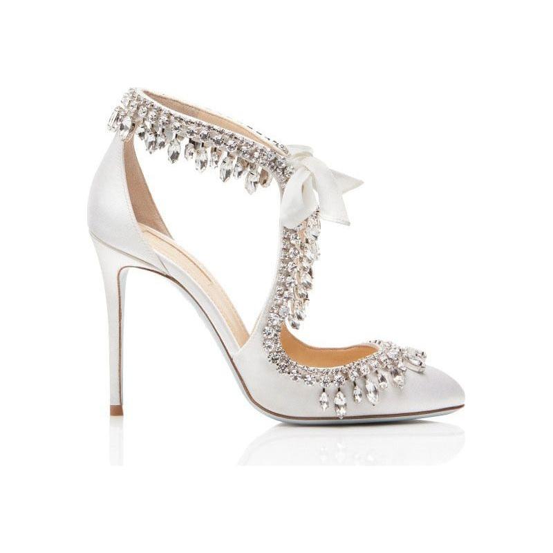 Fashion Bridal Crystal Pointed Toe Rhinestone Stiletto Shoes High Heels Lace-Up - Frimunt Clothing Co.