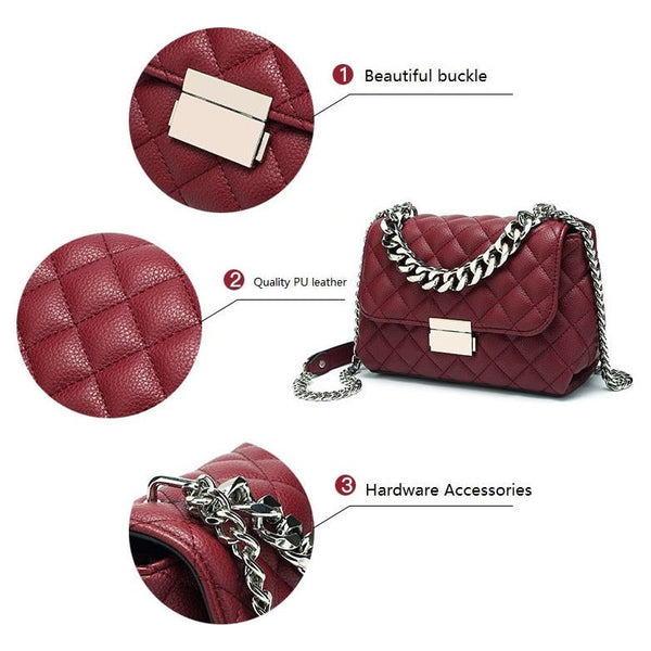 Women Chain Shoulder Bag Diamond Lattice Luxury Handbags