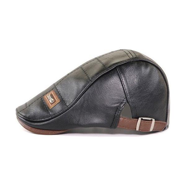 Top Level Leather Men's Newsboy Cap Duckbill Visor Hat Winter Autumn Warm Flat Caps Vintage Boinas Gatsby Hats - Frimunt Clothing Co.