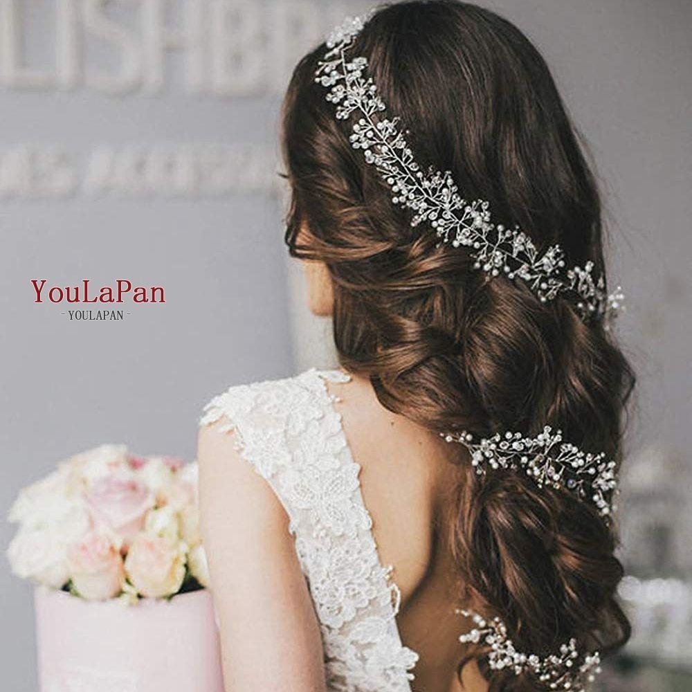 Luxury Pearls & Crystals Wedding Long Hair Vine Bridal Jewelry - Frimunt Clothing Co.