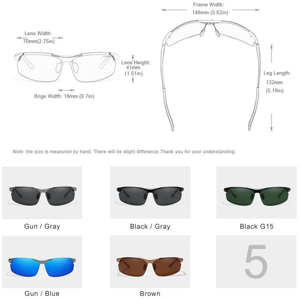Genuine KINGSEVEN Polarized Men Aluminum Sunglasses Driving Mirror Lens Male Sun Glasses UV400 Eyewear 9126