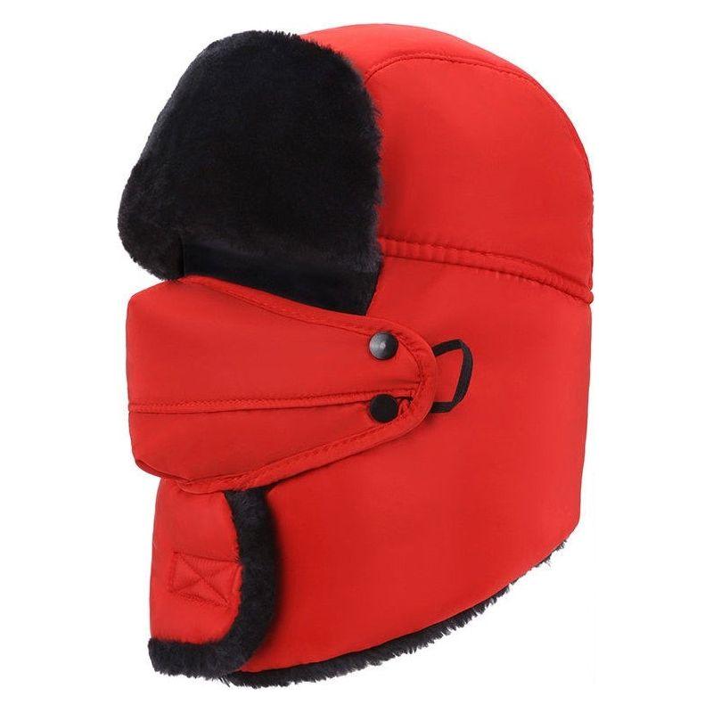 Women's Unisex Snow Very Warm Winter Hat Ears Protection Face Faux Fur Bomber Cap With Ear Flaps Windproof Mask Cold Hunting Hats - Frimunt Clothing Co.
