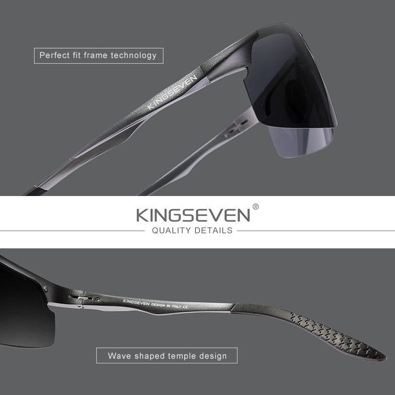 Genuine KINGSEVEN Polarized Men Aluminum Sunglasses Driving Mirror Lens Male Sun Glasses UV400 Eyewear 9126 - Frimunt Clothing Co.