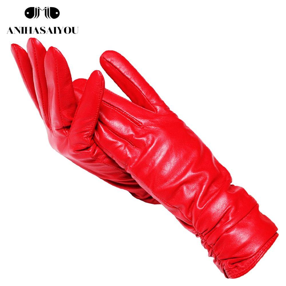 New Fashion Leather Gloves Short Style For Women Wrist Adjustable Winter Warm Gloves, Touchscreen Gloves - Frimunt Clothing Co.