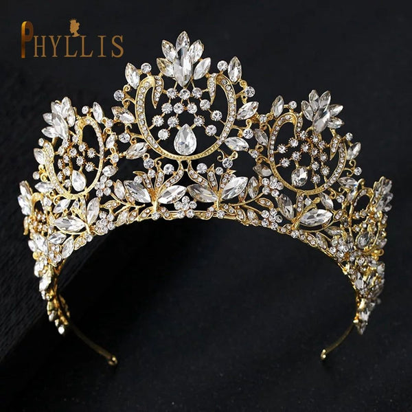 Baroque Crystal Bridal Crowns and Tiaras Hair Jewelry - Frimunt Clothing Co.