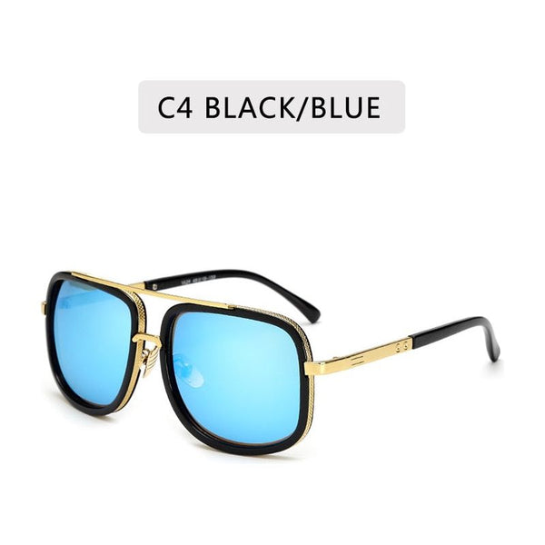 New Fashion Big Frame Men Colored Lens Retro High Quality Sunglasses 400 UV Protection - Frimunt Clothing Co.