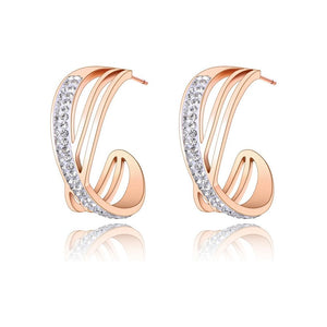 Fashion Titanium Stainless Steel Letter X Shape Earrings Bohemia Geometry Rhinestone Earrings Jewelry For Women E20316 - Frimunt Clothing Co.