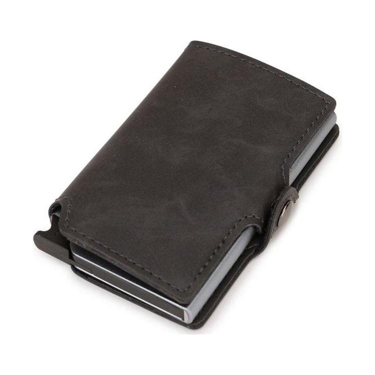RFID Business Credit Card Holder Multifunction Automatic Aluminum Alloy Leather Cards Case Mini Wallet - Frimunt Clothing Co.