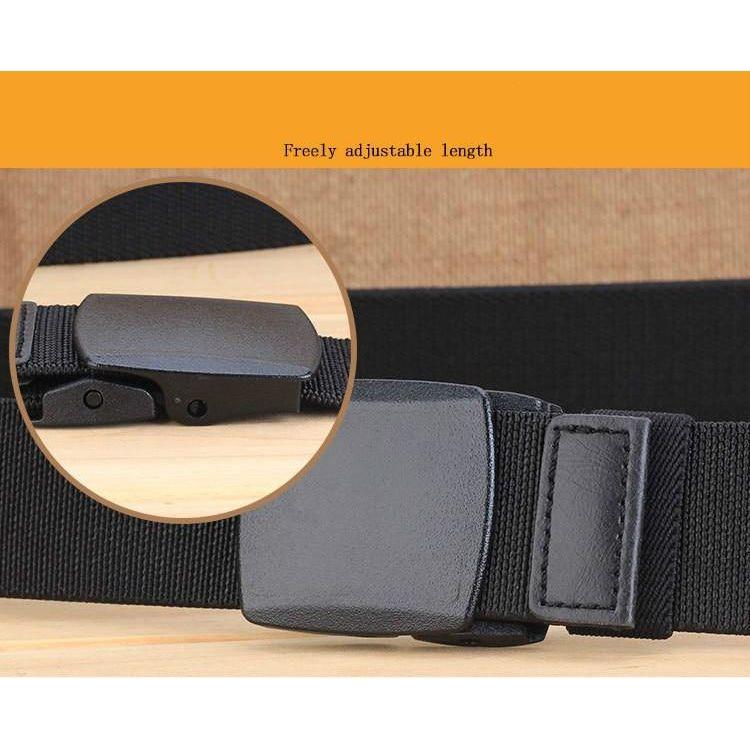 No Metal Free Over Security Elastic Woven Men's Belt Casual Canvas Ideal for Travelers - Frimunt Clothing Co.