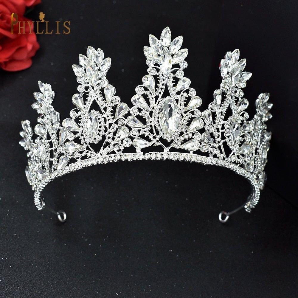 Luxury Bridal Crown Pageant Diadem Handmade Bridal Hair Jewelry - Frimunt Clothing Co.