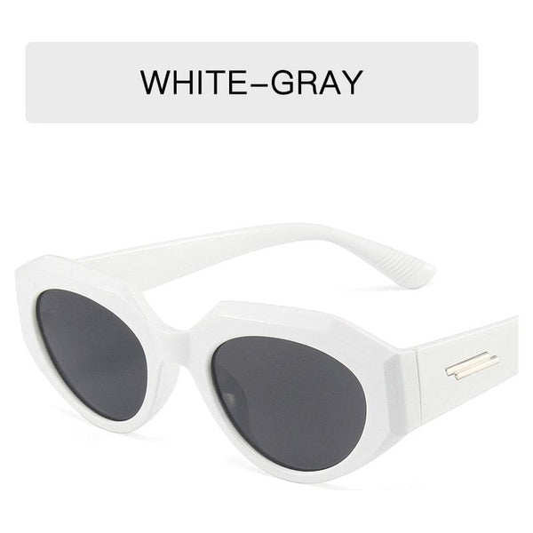 Oval Cat Eye Women's Vintage Sunglasses Luxury Designer Shades UV400