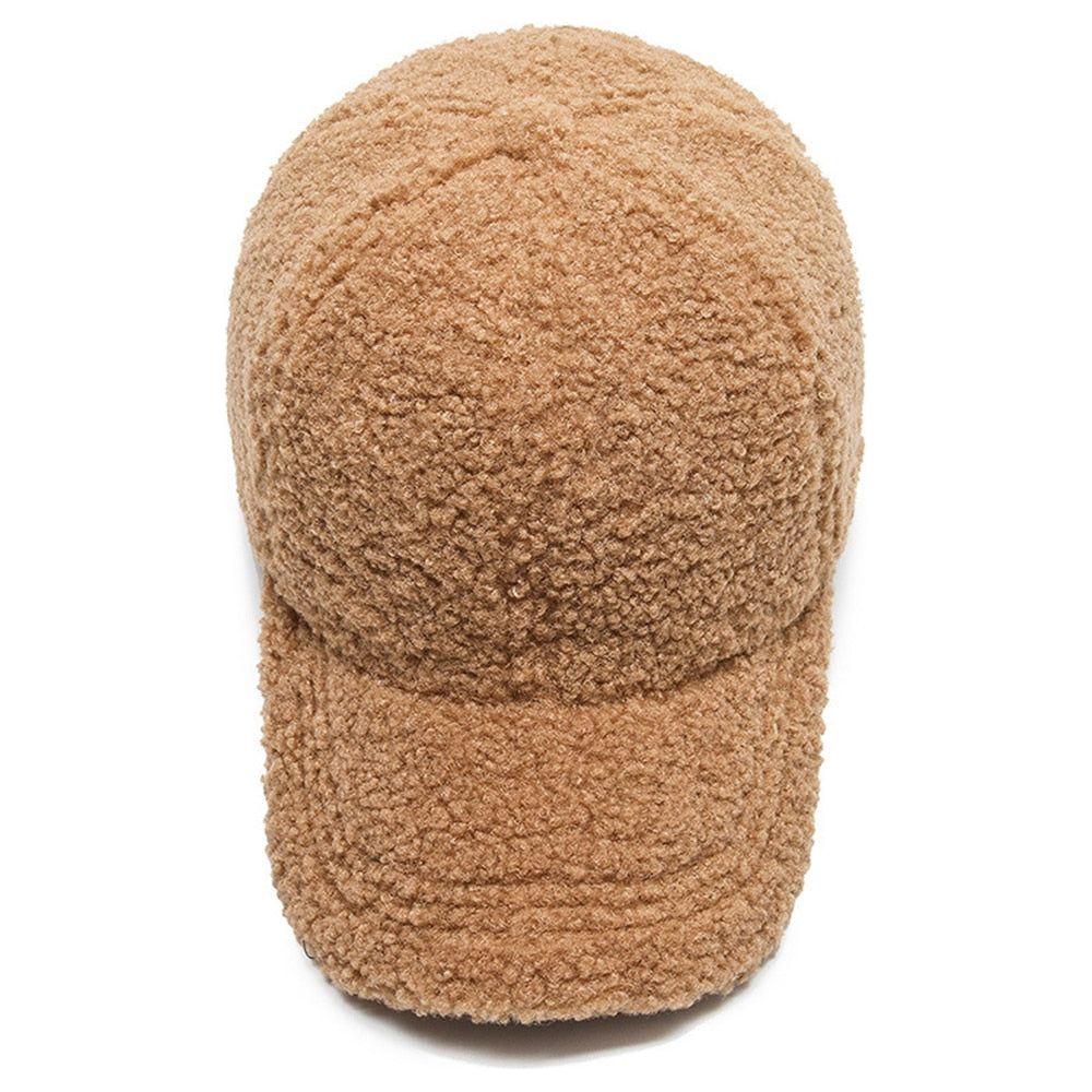 FS Trendy Streetwear Solid Windproof Wool Teddy Winter Baseball Hats For Men Warm White Lambswool - Frimunt Clothing Co.